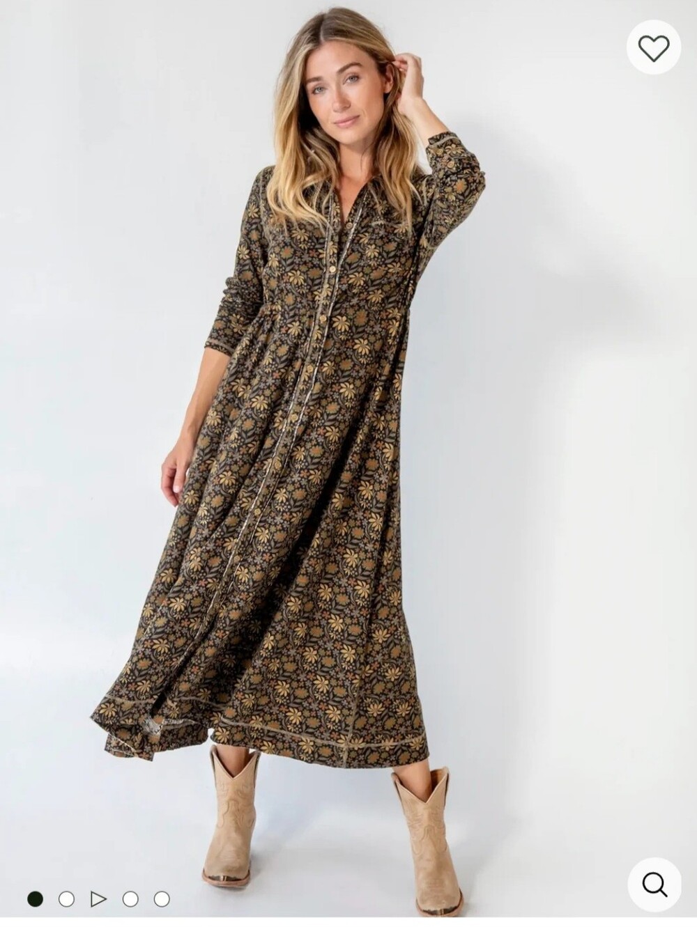 Christa Kniit Cotton Maxi Dress, Size XL